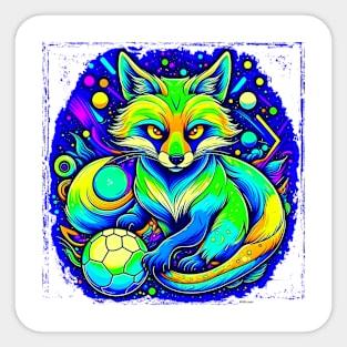 Foxie Fox Portrait - An Explosion of Colours Sticker